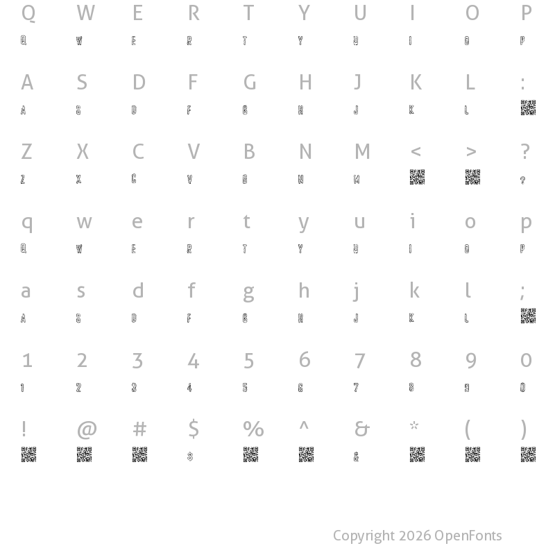 Character Map of JustBrains Regular