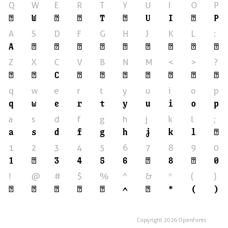 Character Map of Justice-Bold ?