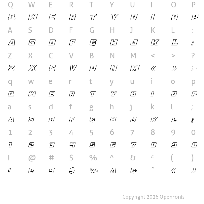 Character Map of Justice Regular