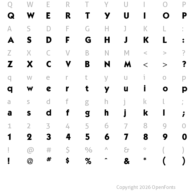 Character Map of Kabel Bd Normal