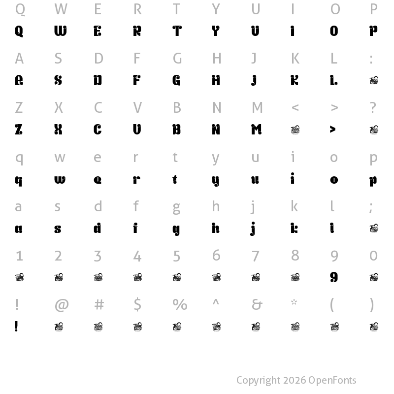 Character Map of KABIF Regular