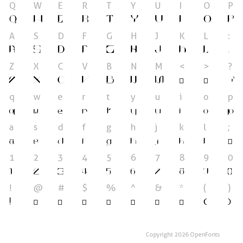 Character Map of Kabond Regular