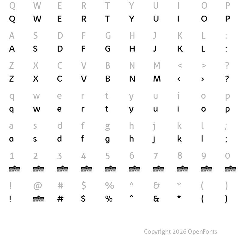 Character Map of Kabrio Abarth Regular