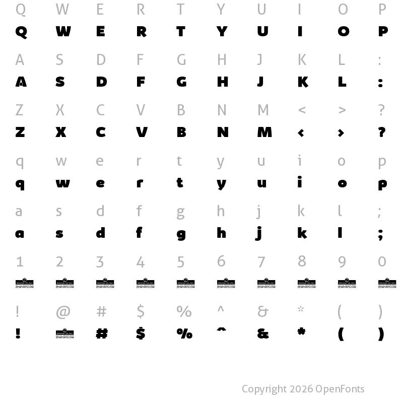 Character Map of Kabrio Heavy