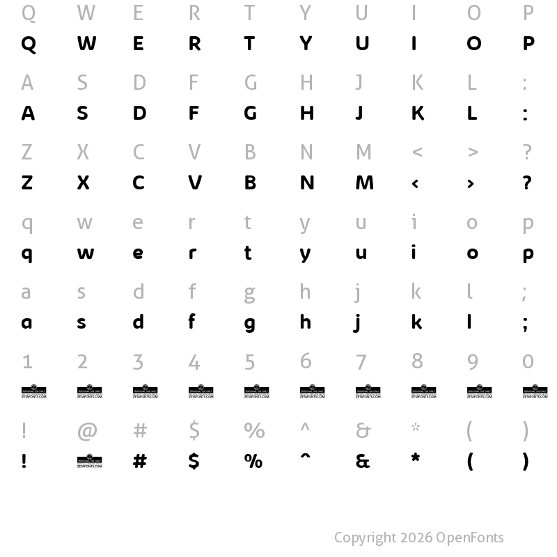 Character Map of Kabrio Soft Bold
