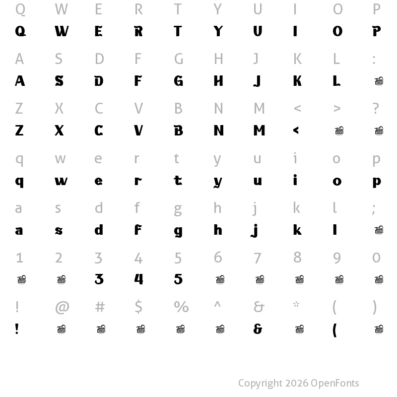 Character Map of KABUSI Black