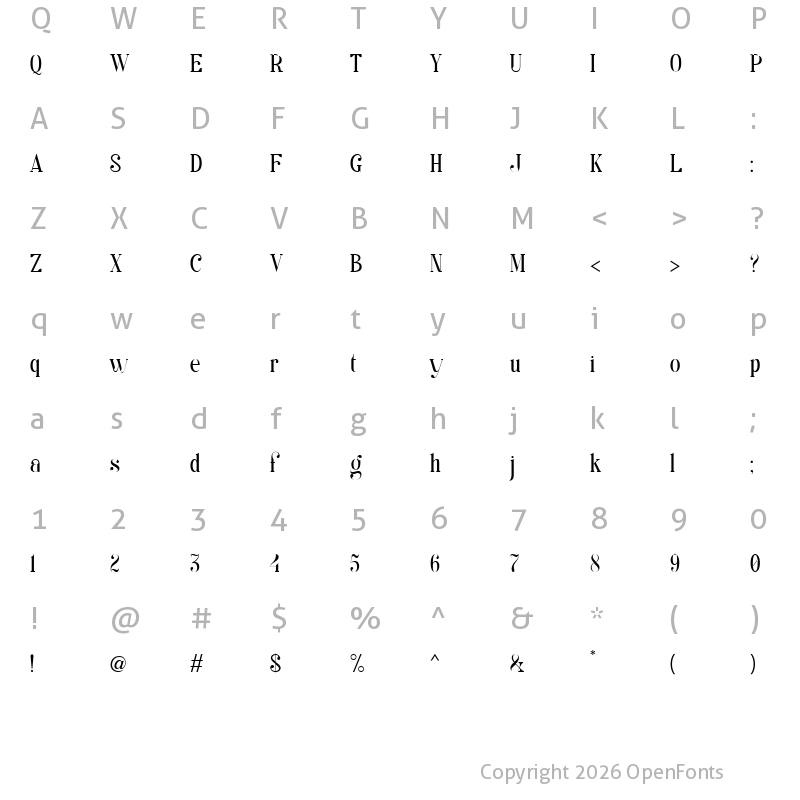 Character Map of Kage-ExtraLight Regular