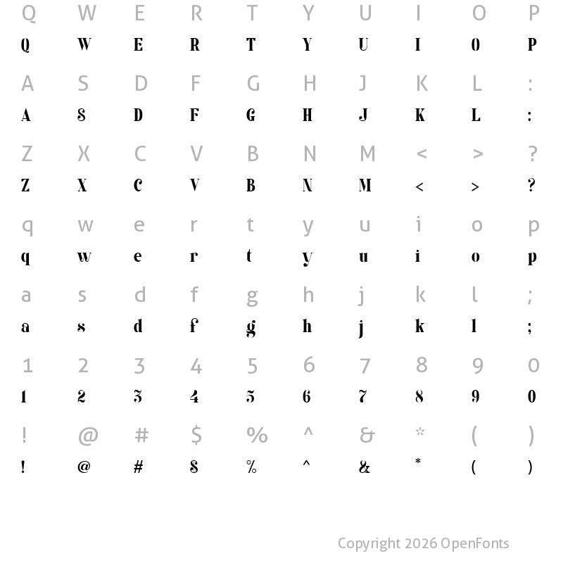 Character Map of Kage-SemiBold Regular