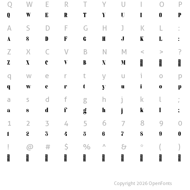 Character Map of KAGE_DEMO_FONT-Black Regular