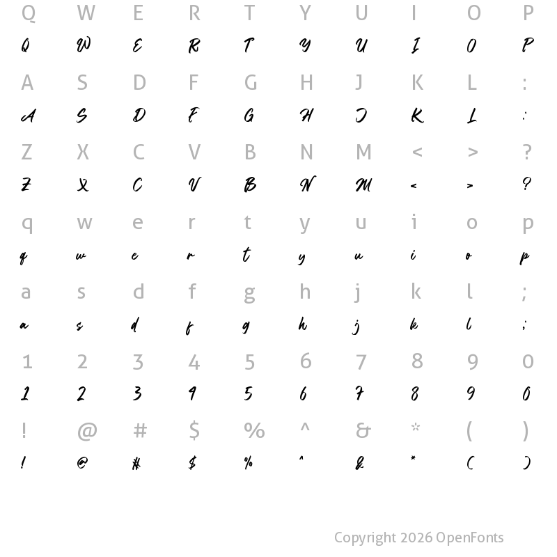 Character Map of Kagem Sinten Regular