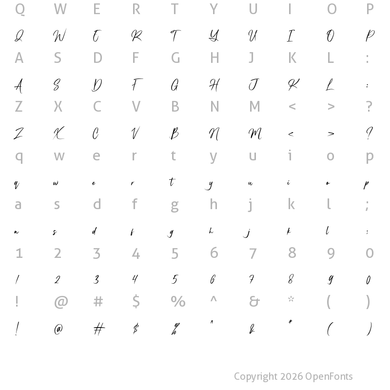 Character Map of Kagenise Regular