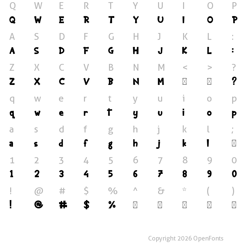 Character Map of Kaharsa Regular
