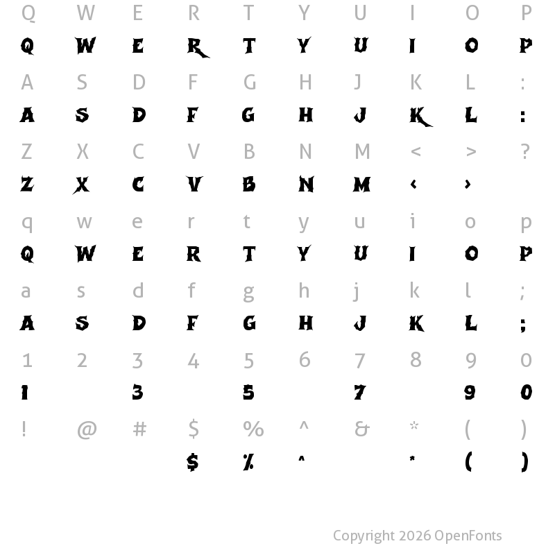 Character Map of Kaira Regular