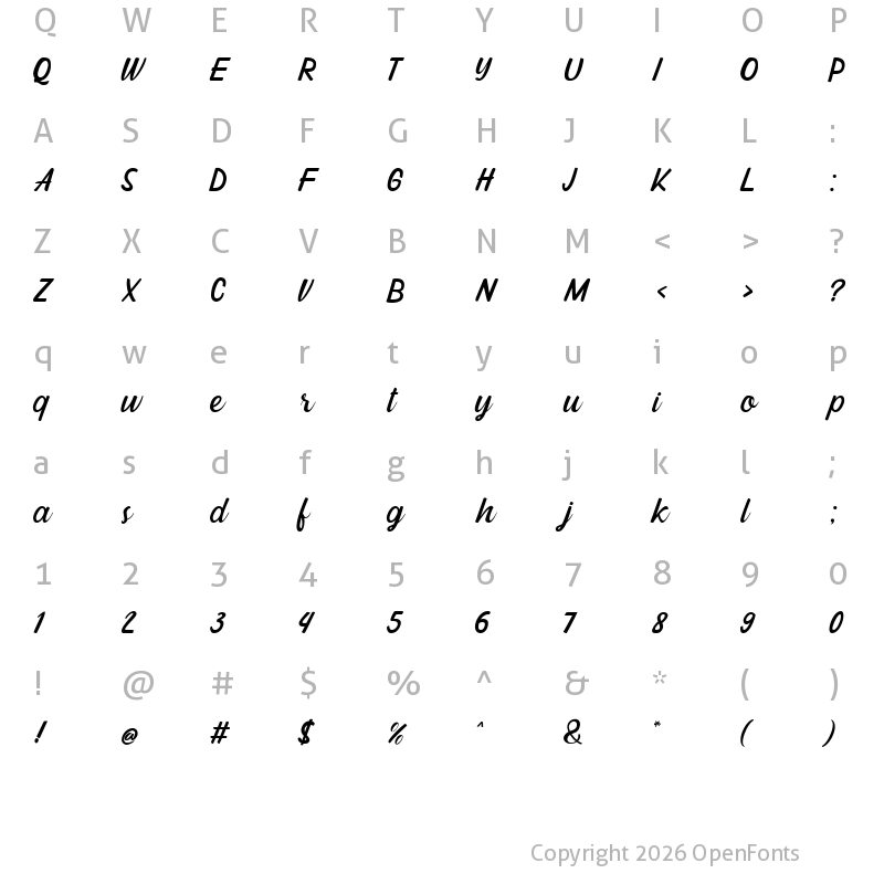 Character Map of Kalamkari Regular
