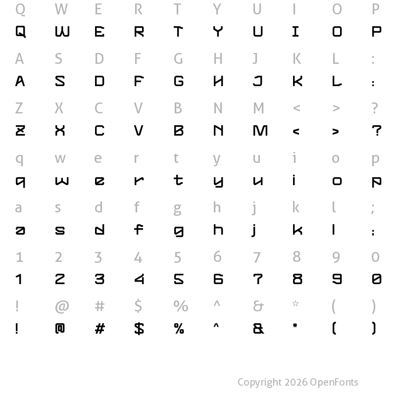 Character Map of KALISTO Regular