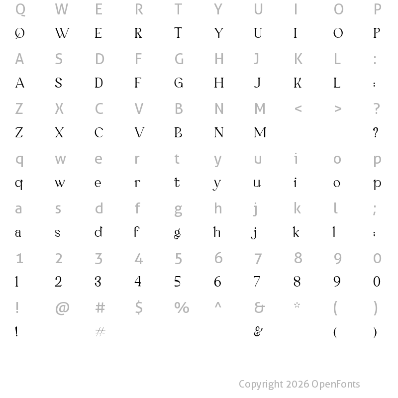 Character Map of Kallisoka Regular