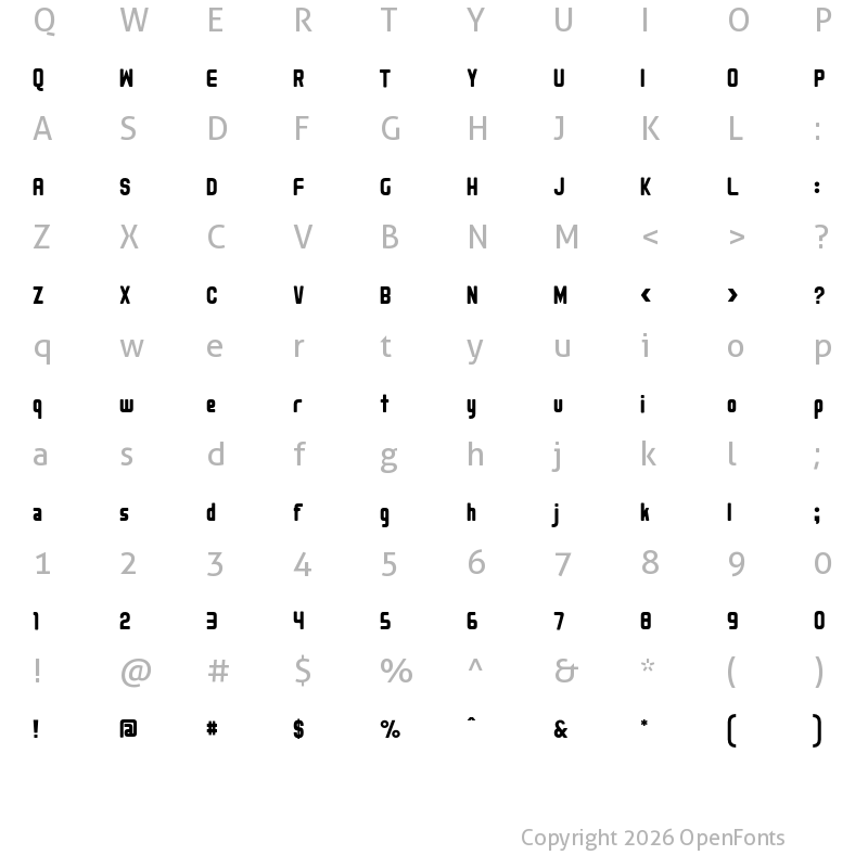 Character Map of Kalmansk Regular