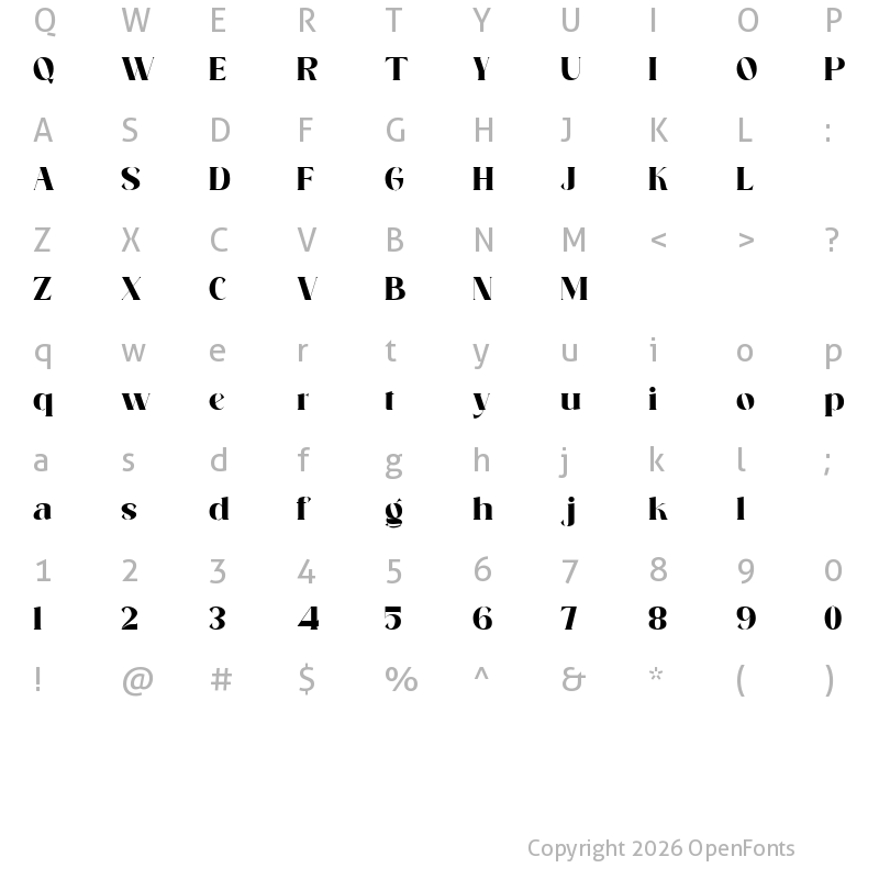 Character Map of Kalsey Bold