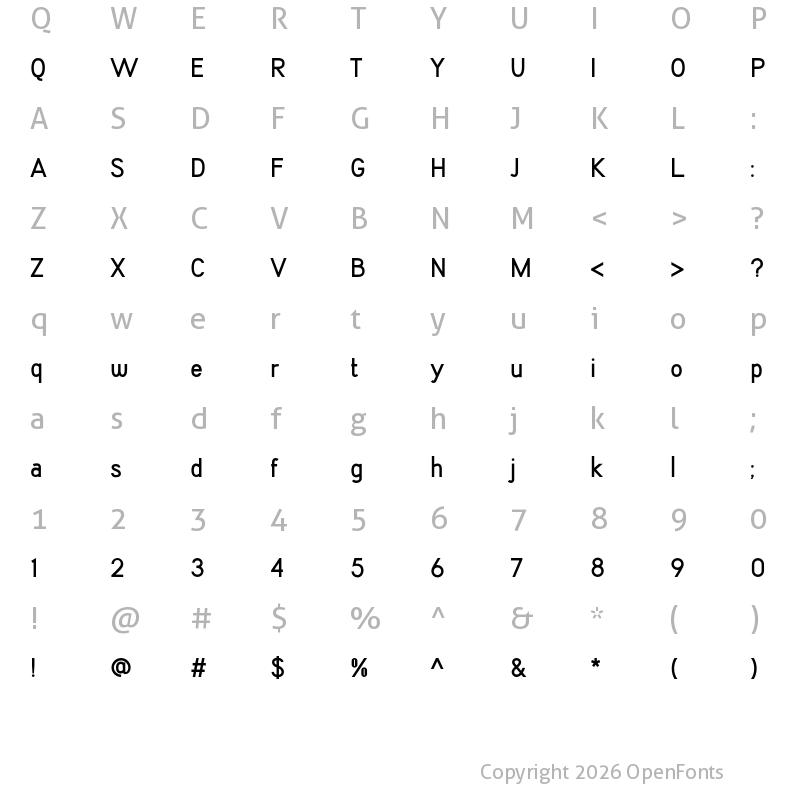 Character Map of Kalyant Demo Bold