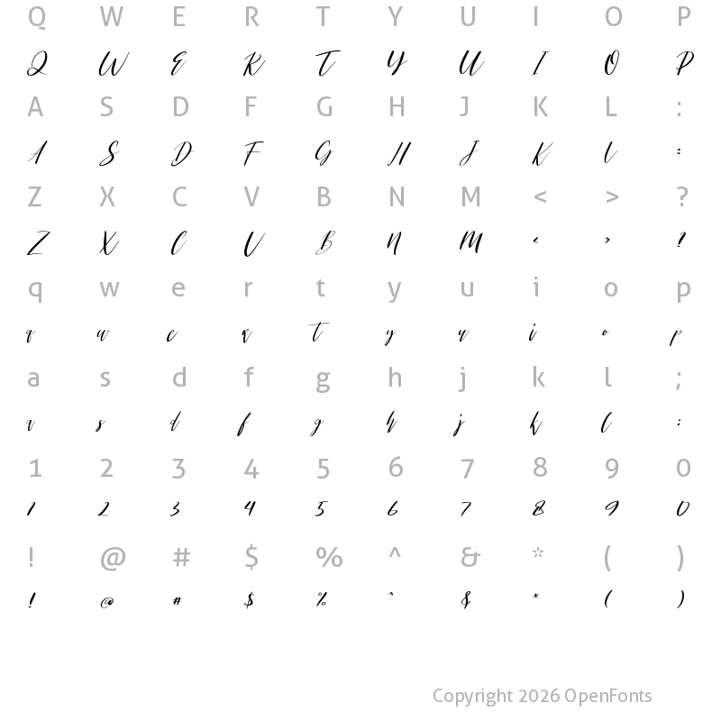 Character Map of Kamild Regular
