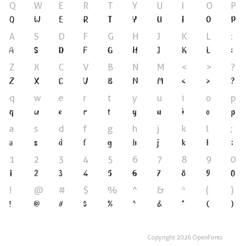 Character Map of Kampung Orange Regular