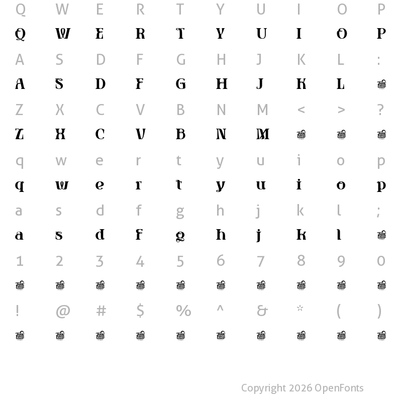 Character Map of kaonug personal Regular