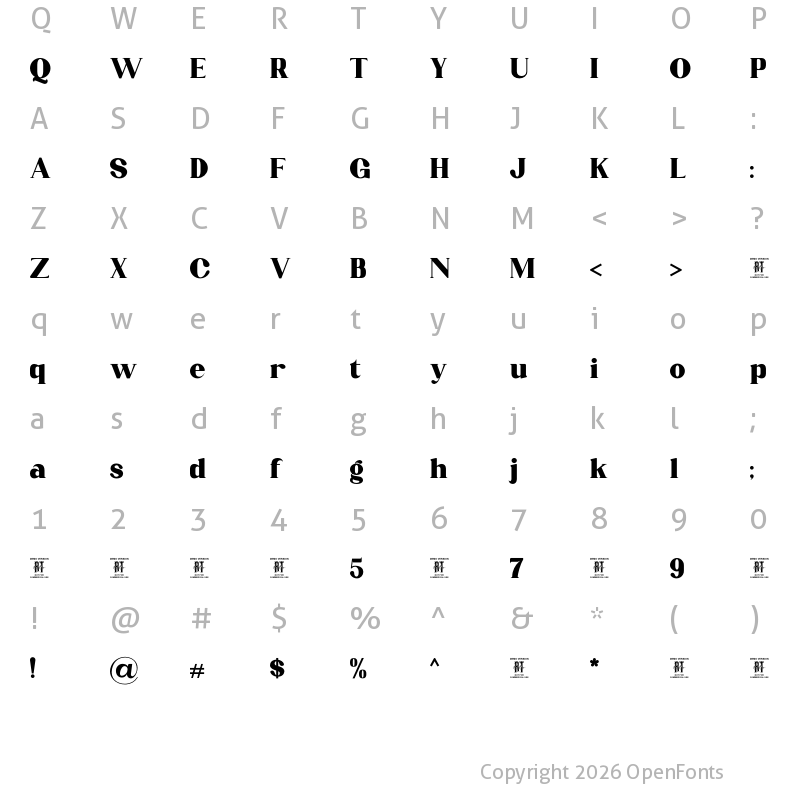 Character Map of Karlout Regular