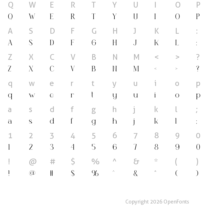 Character Map of KARMEN Regular