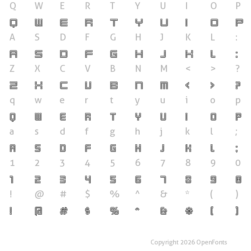 Character Map of Karnivore Tecca Regular