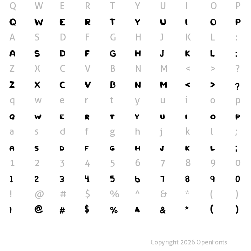 Character Map of Kartoon Movie Regular