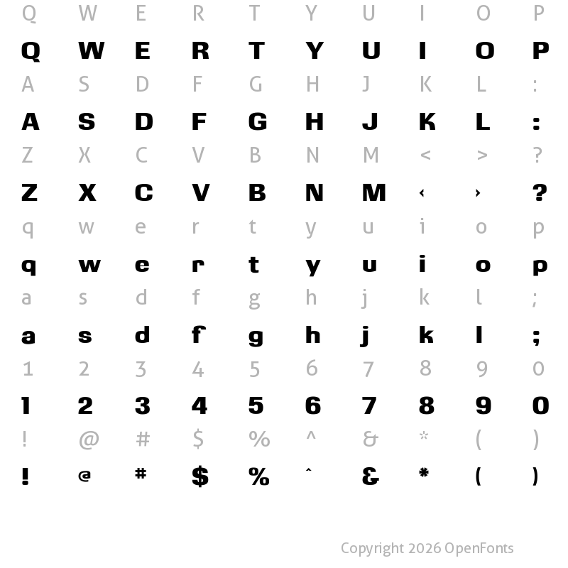 Character Map of KasseUltraFLF Regular