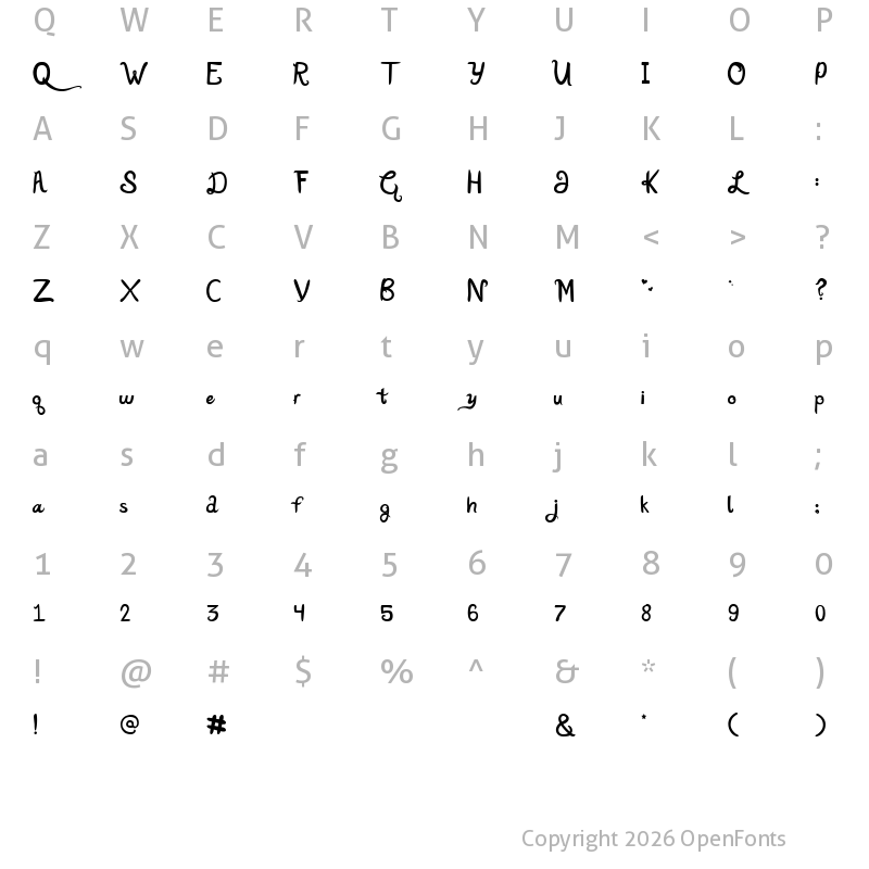 Character Map of Katy Berry Regular