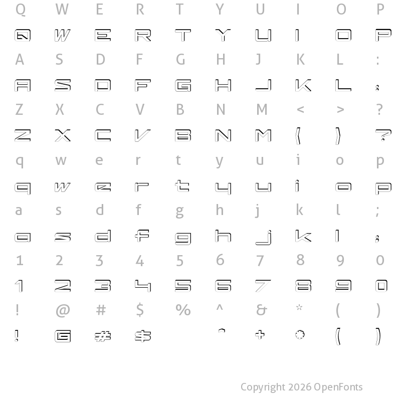 Character Map of kaufhalle_blech Regular
