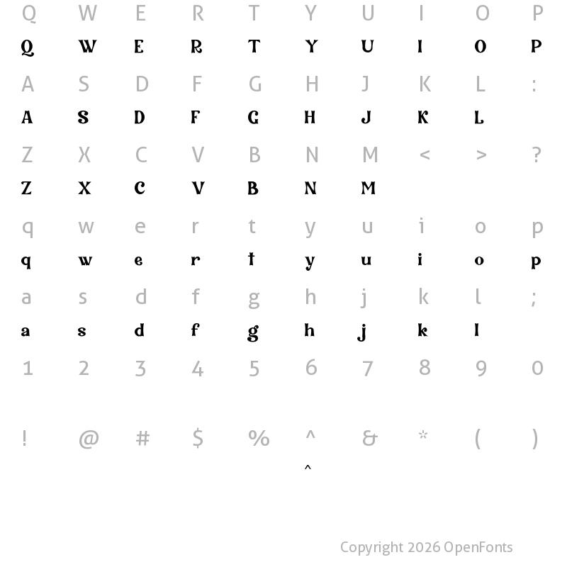 Character Map of Kavala Demo Regular