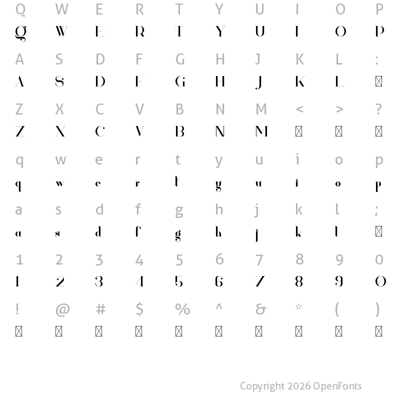 Character Map of Kavaler Regular