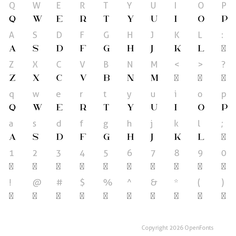 Character Map of Kavo Serif Regular