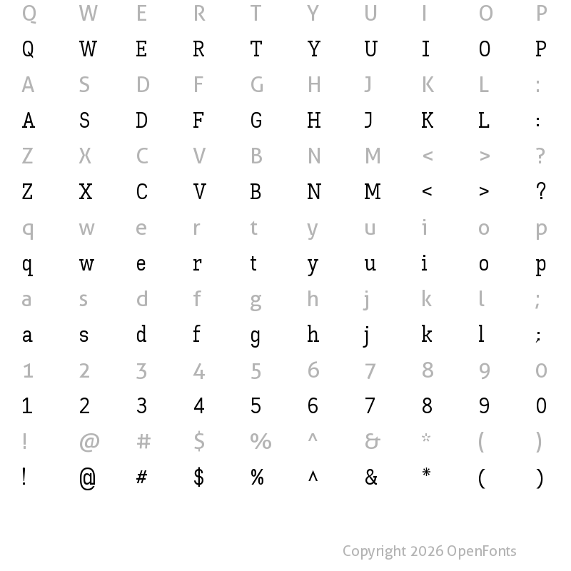 Character Map of Kay Pho Du Medium