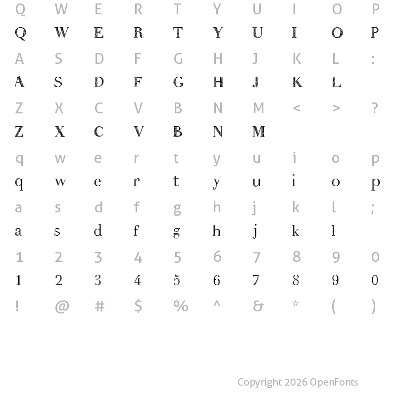 Character Map of kayetan Regular