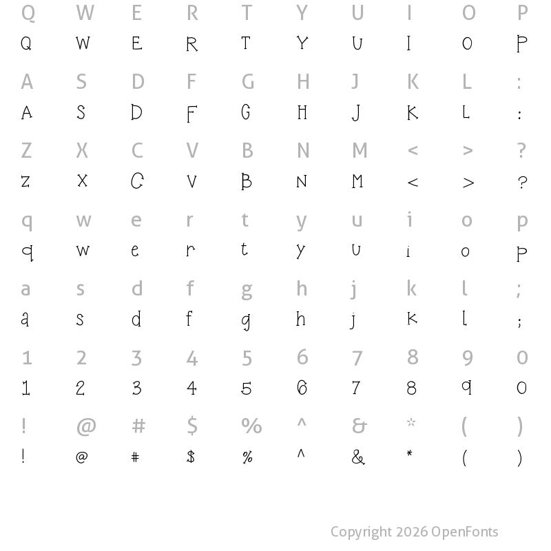 Character Map of KB3CandyStripes Medium