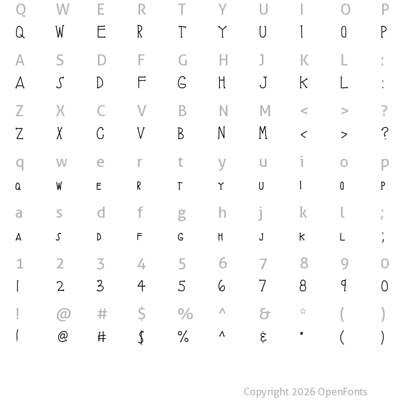 Character Map of KBBrainySkeleton Medium