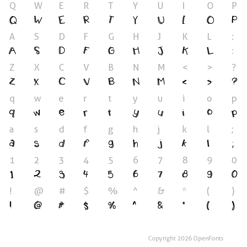 Character Map of KBJumpingJellybeans Medium