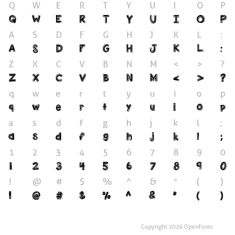 Character Map of KBLuckyClover Medium
