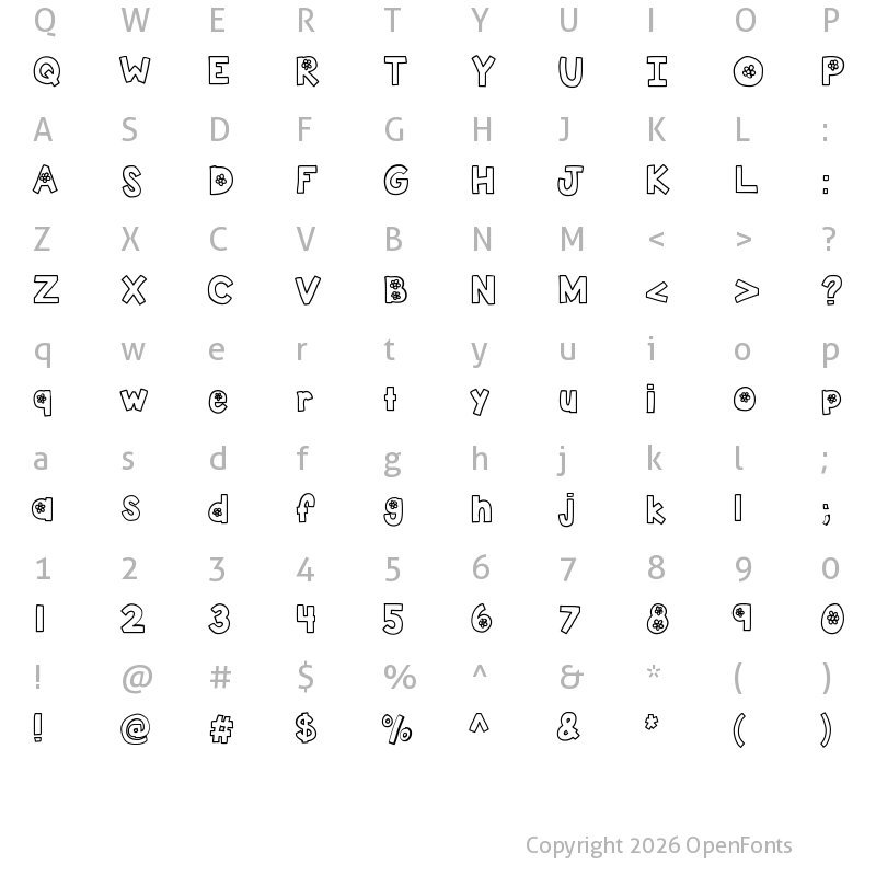 Character Map of KBTheFlowerFarm Medium