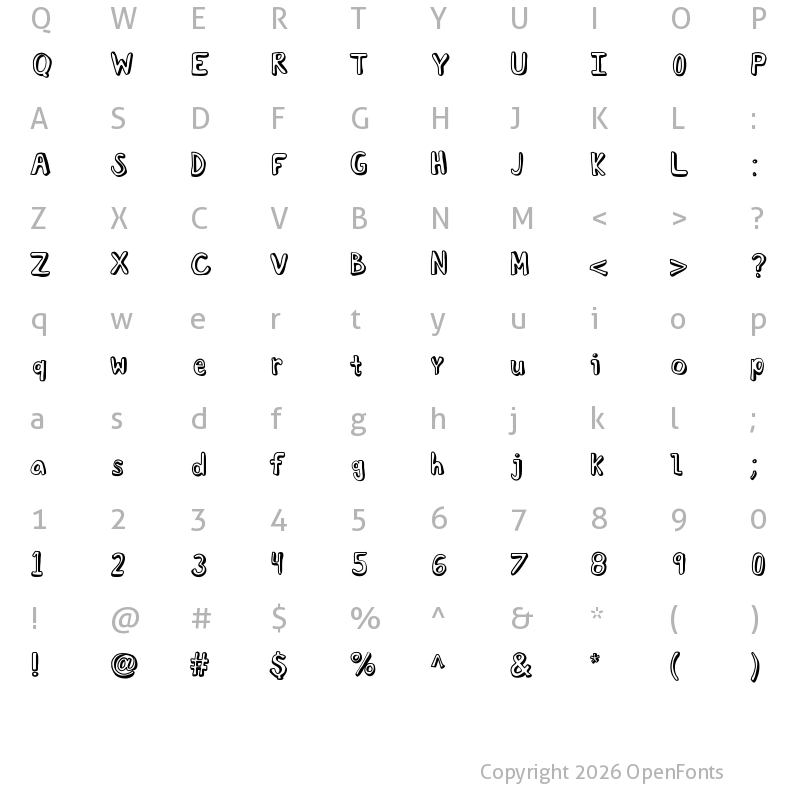 Character Map of KBTroubledSoul Medium
