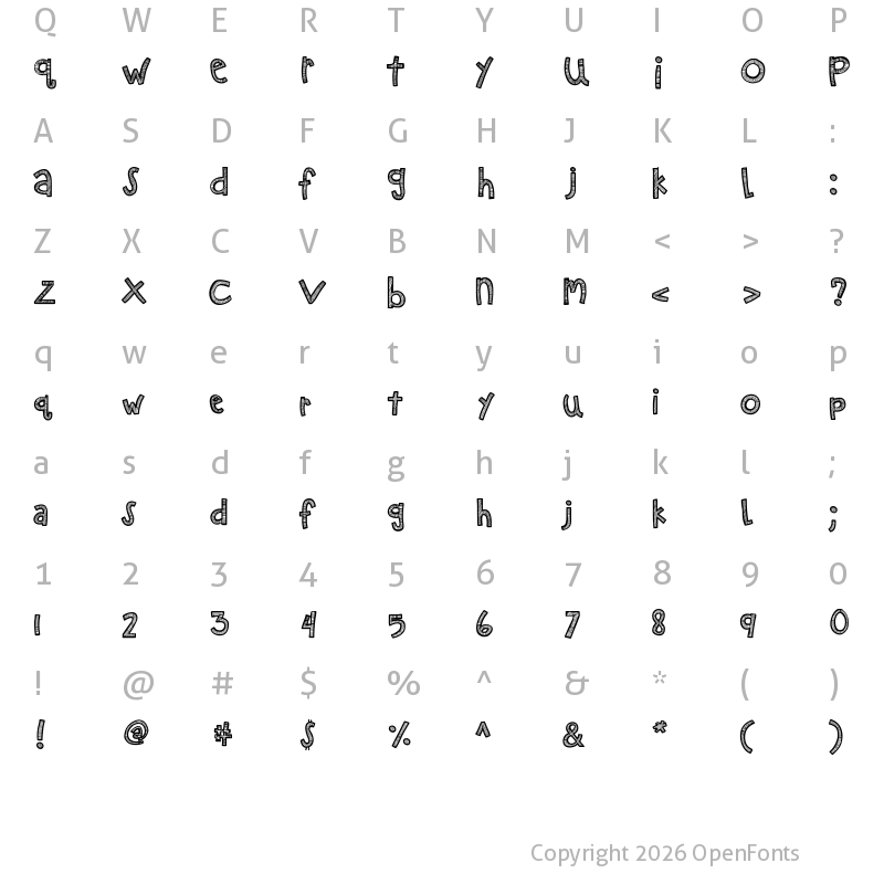 Character Map of KBZipaDeeDooDah Medium