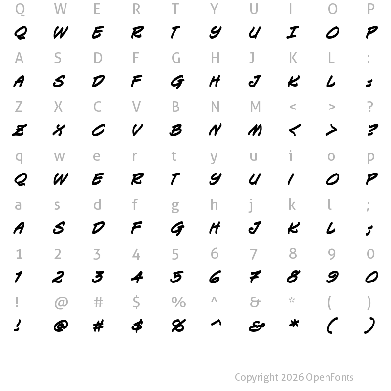Character Map of Keelhauled BB Bold