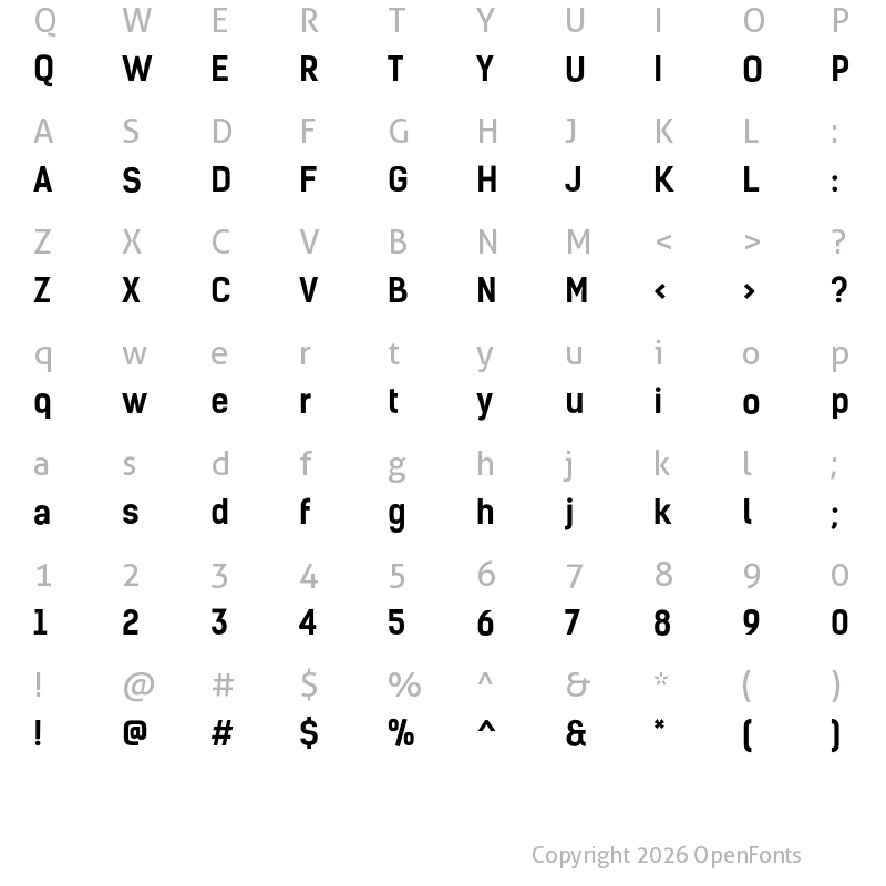 Character Map of Kelson Sans RU Bold