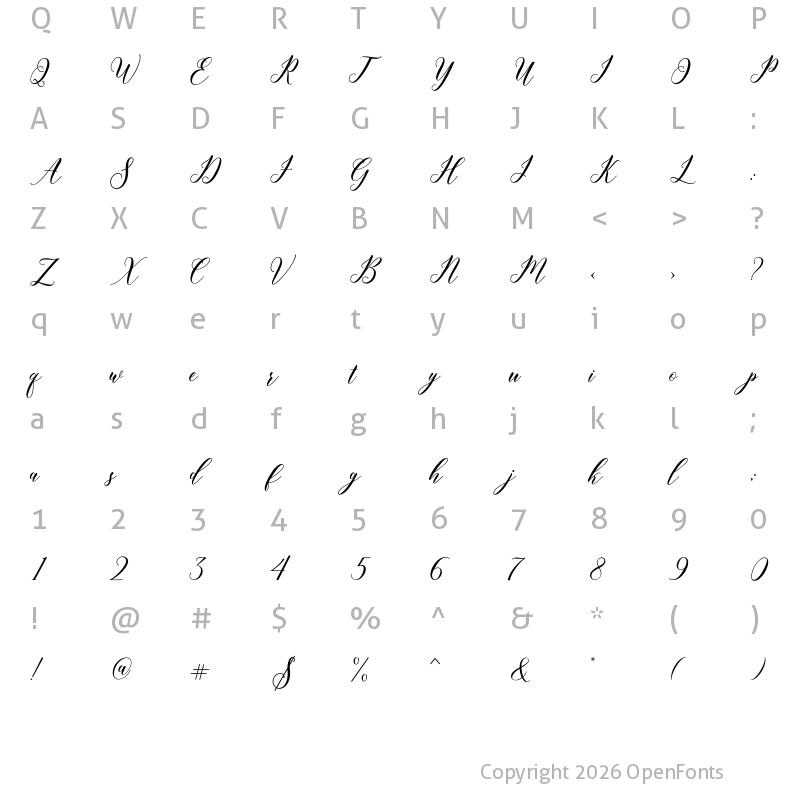 Character Map of Kembali Regular