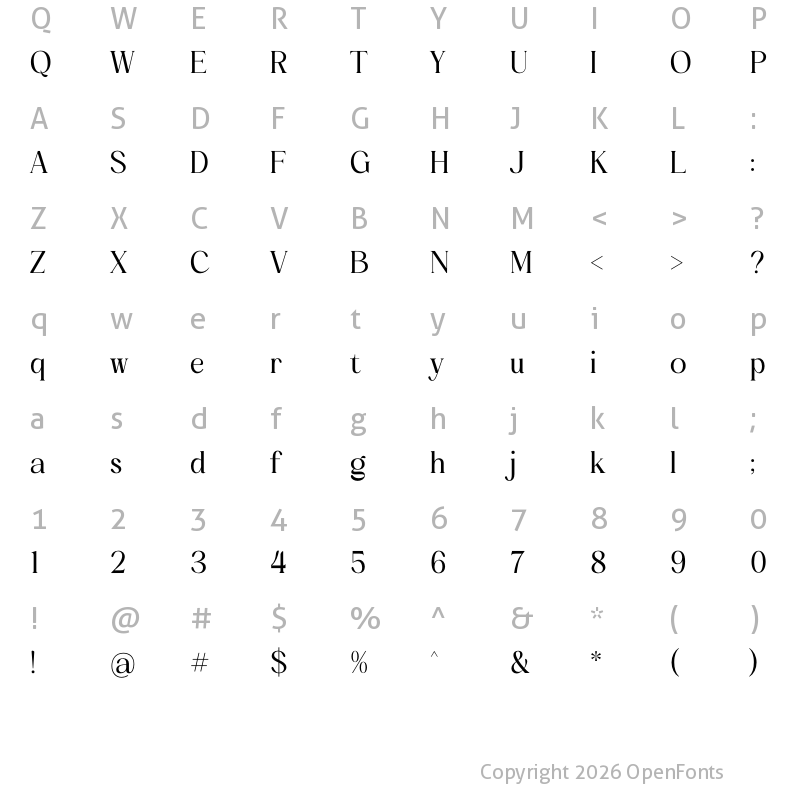 Character Map of Kemilash Regular