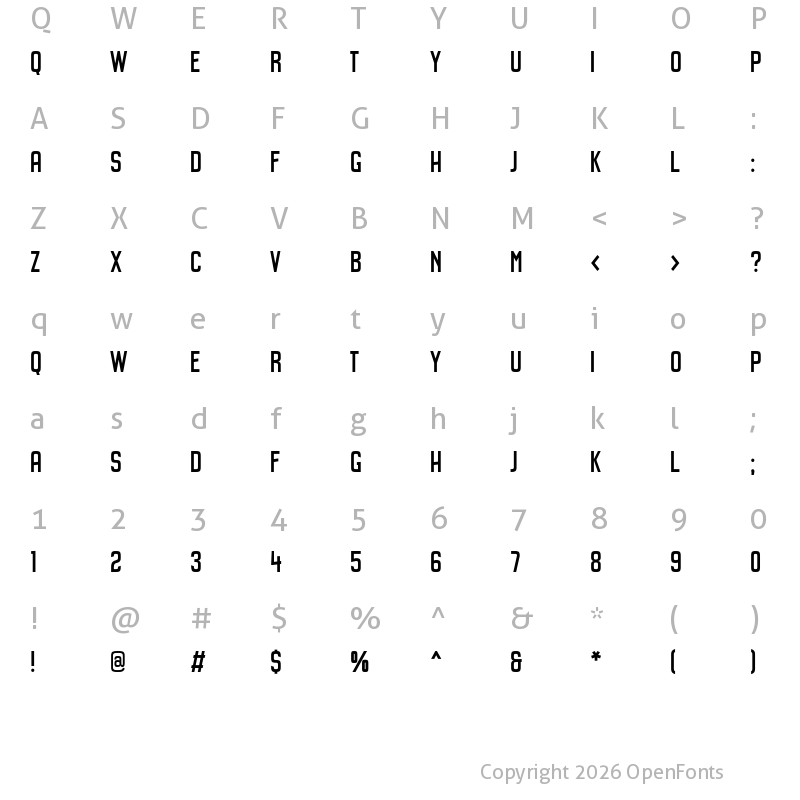 Character Map of Kenga Kaya Regular